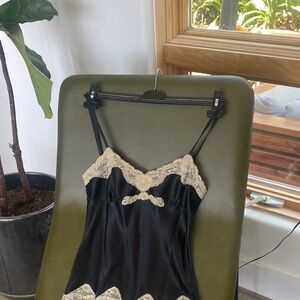 Express Black and Cream Lace Slip
